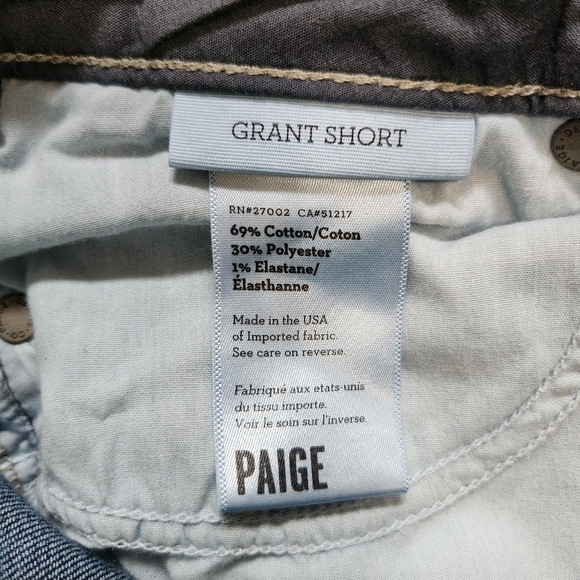 PAIGE GRANT RAW HEM BERMUDA JEAN SHORTS - SZ 24 MEDIUM WASH - Picture 6 of 8
